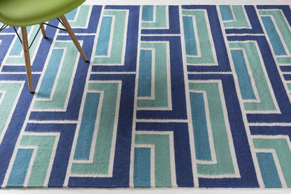 Opelika Modern Blue/Green Area Rug