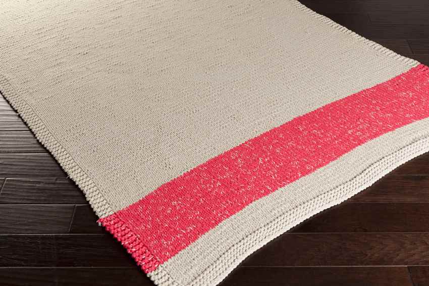 Ozan Modern Khaki/Bright Pink Area Rug