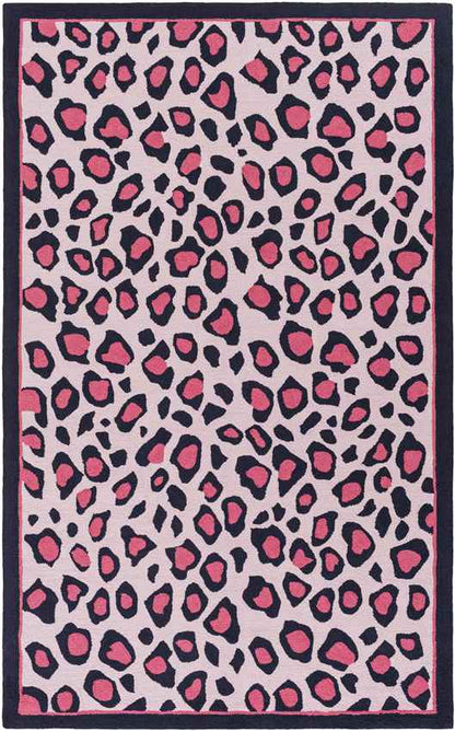 Paragould Modern Bright Pink/Blush/Navy Area Rug