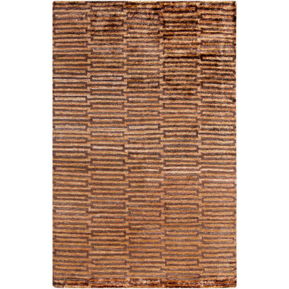 Bezons Modern Espresso/Golden Brown Area Rug