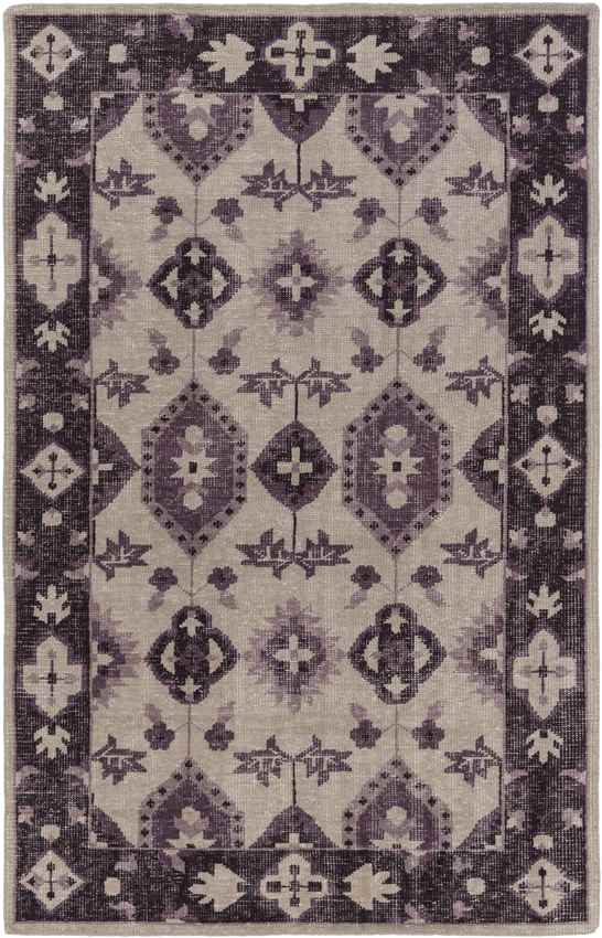Plainville Traditional Eggplant/Beige Area Rug