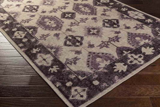 Plainville Traditional Eggplant/Beige Area Rug