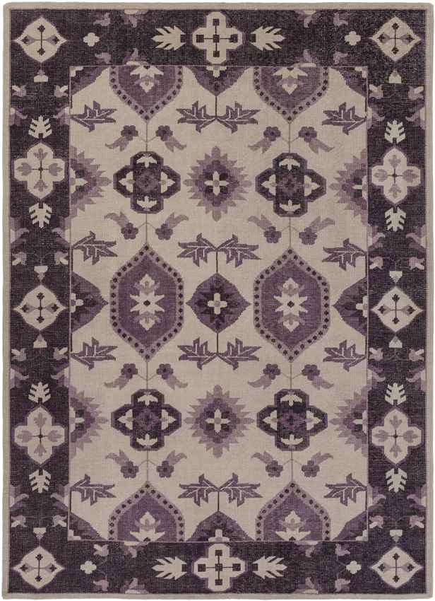 Plainville Traditional Eggplant/Beige Area Rug