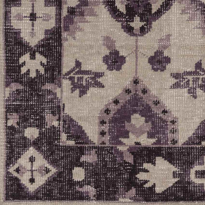 Plainville Traditional Eggplant/Beige Area Rug