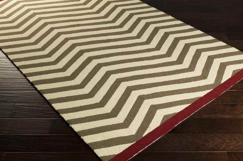 Quitman Modern Burgundy/Beige Area Rug