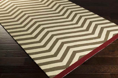 Quitman Modern Burgundy/Beige Area Rug