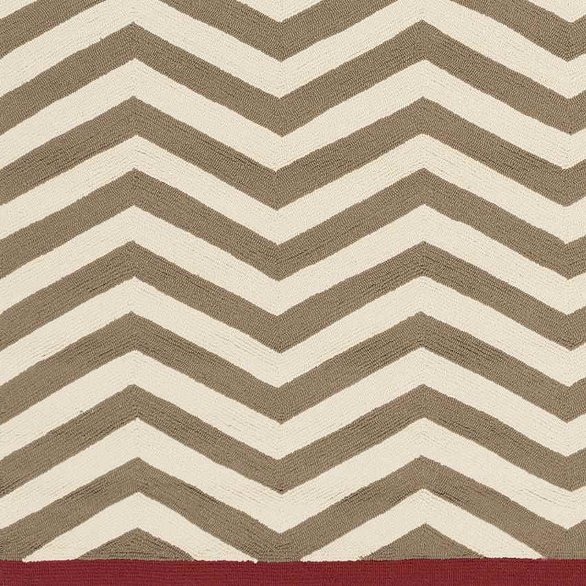 Quitman Modern Burgundy/Beige Area Rug