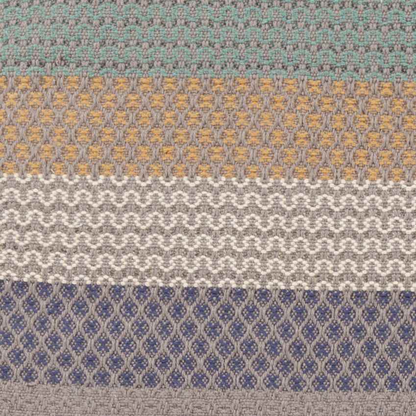 Reyno Modern Blue/Gray/Orange Area Rug