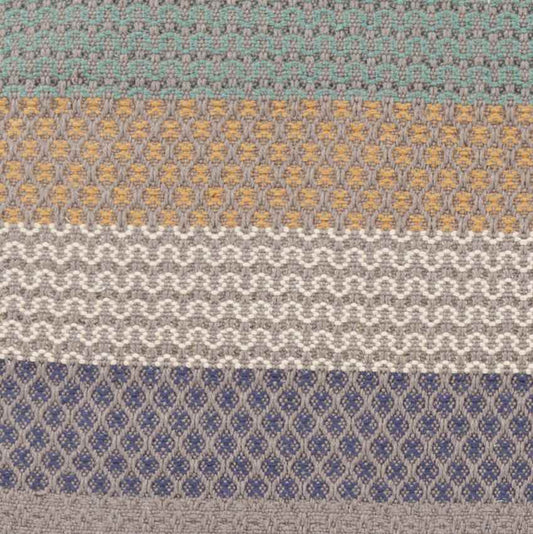 Reyno Modern Blue/Gray/Orange Area Rug