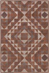 Riverdale Hide Leather and Fur Camel/Brown Area Rug