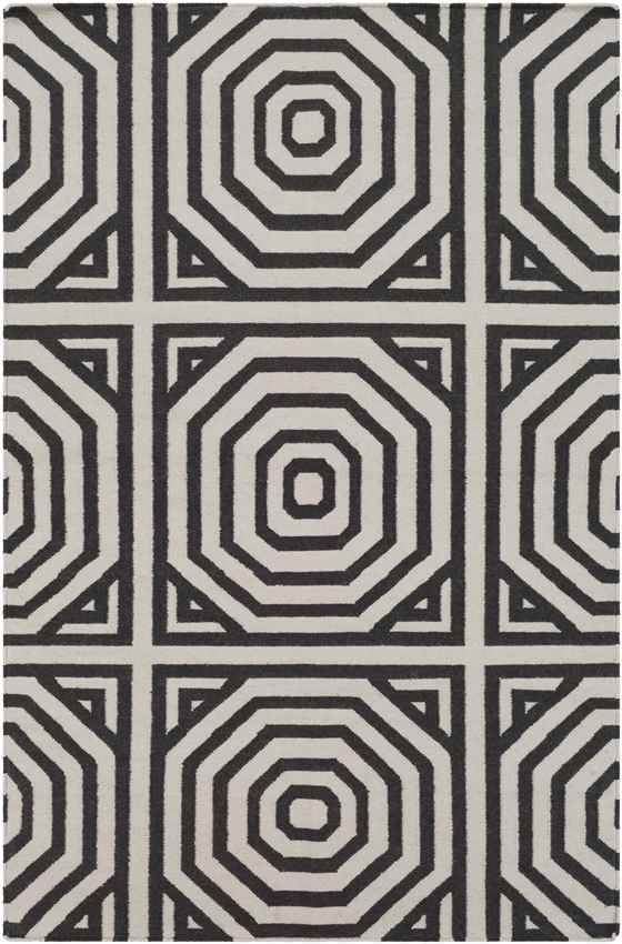 Rosa Modern Charcoal/Ivory Area Rug
