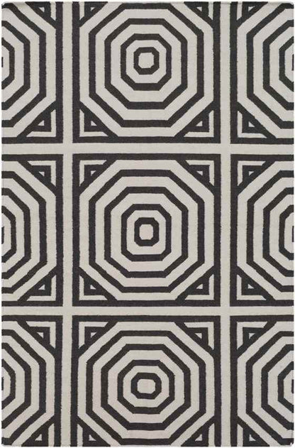 Rosa Modern Charcoal/Ivory Area Rug
