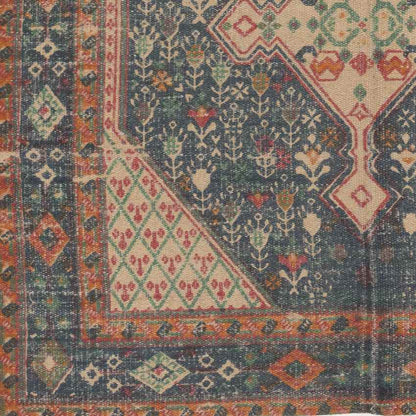 Shafter Traditional Khaki/Dark Blue/Orange Area Rug