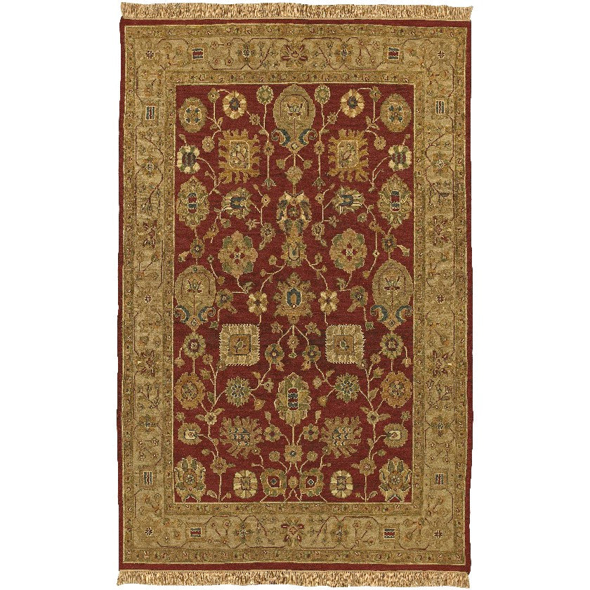 Subiaco Traditional Tan/Maroon Area Rug