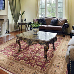 Subiaco Traditional Tan/Maroon Area Rug
