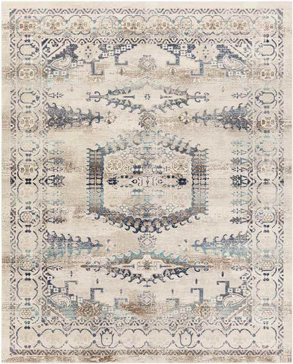 Burford Traditional Aqua Area Rug