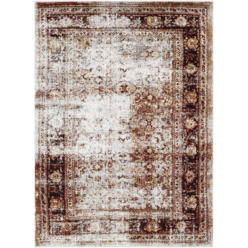 Darek Traditional Burgandy/Ivory Area Rug