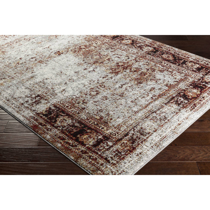 Darek Traditional Burgandy/Ivory Area Rug
