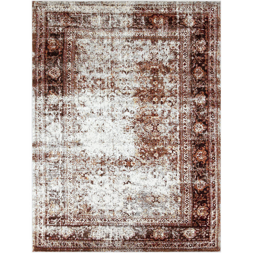 Darek Traditional Burgandy/Ivory Area Rug