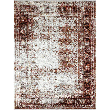 Darek Traditional Burgandy/Ivory Area Rug