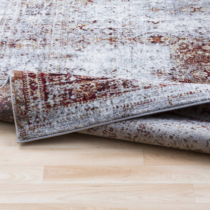 Darek Traditional Burgandy/Ivory Area Rug