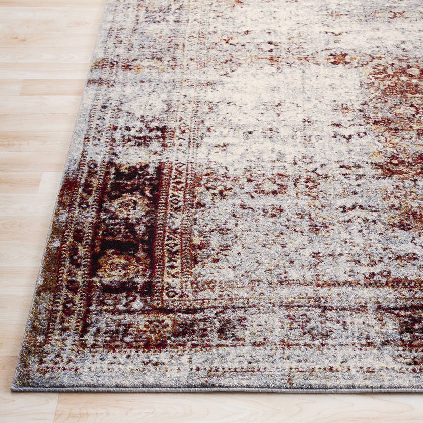 Darek Traditional Burgandy/Ivory Area Rug