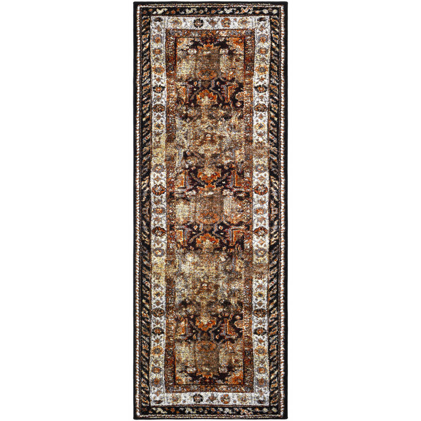 Tontitown Traditional Orange/Black Area Rug