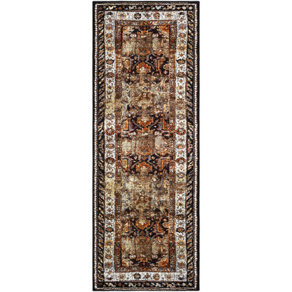 Tontitown Traditional Orange/Black Area Rug