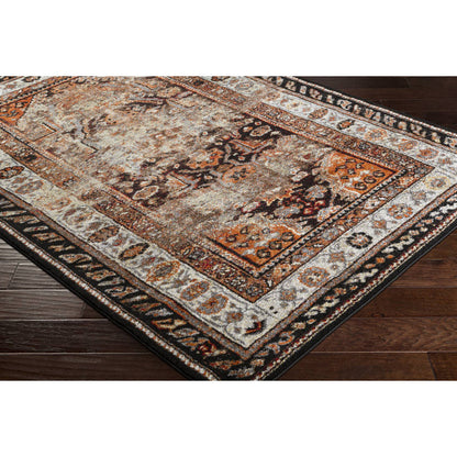 Tontitown Traditional Orange/Black Area Rug