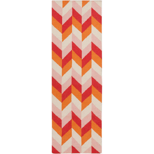 Tupelo Modern Bright Orange/Garnet Area Rug