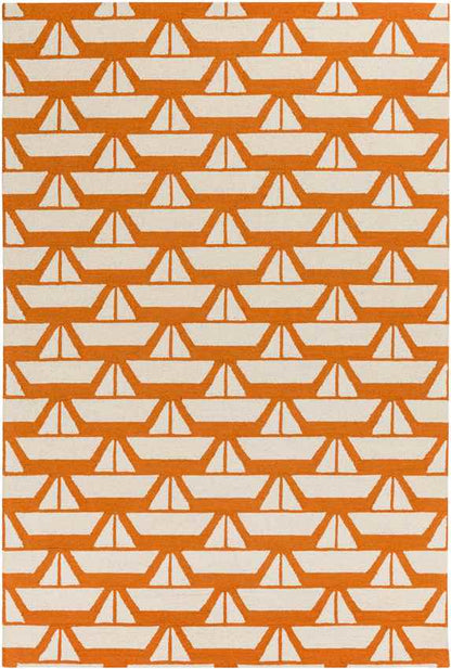 Tuscumbia Modern Orange/Beige Area Rug