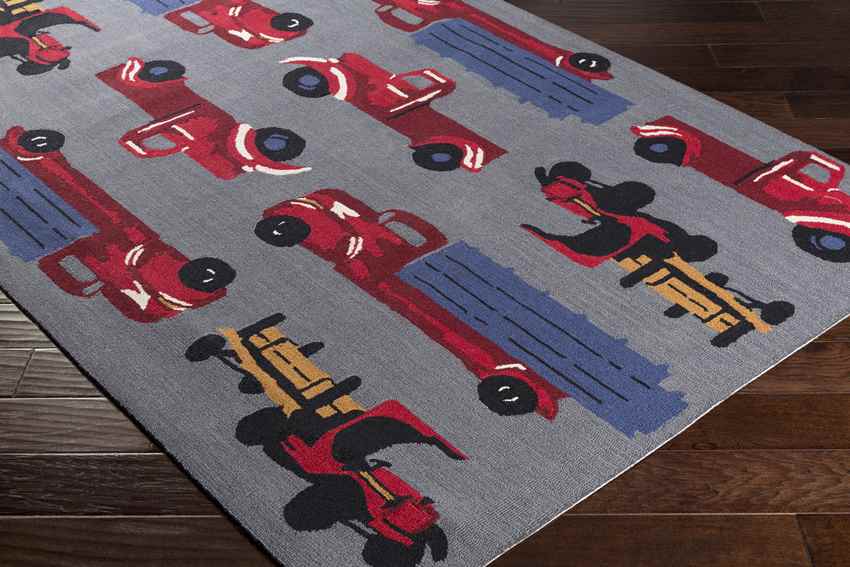 Tuskegee Modern Gray/Red/Blue Area Rug