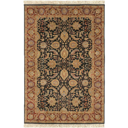 Walthourville Traditional Red/Green/Black Area Rug