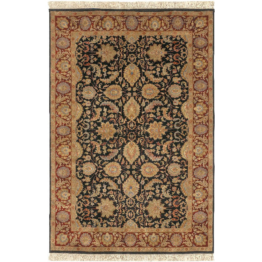 Walthourville Traditional Red/Green/Black Area Rug