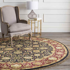 Walthourville Traditional Red/Green/Black Area Rug