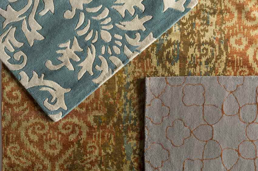 Woodlake Modern Tan/Burnt Orange Area Rug