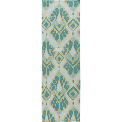 Adeline Global Teal Area Rug