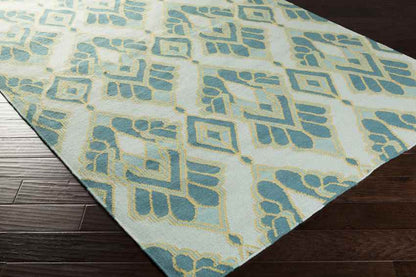 Adeline Global Teal Area Rug