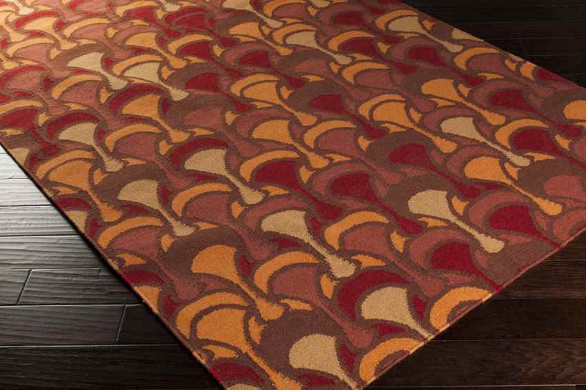 Aledo Modern Dark Red/Bright Orange Area Rug