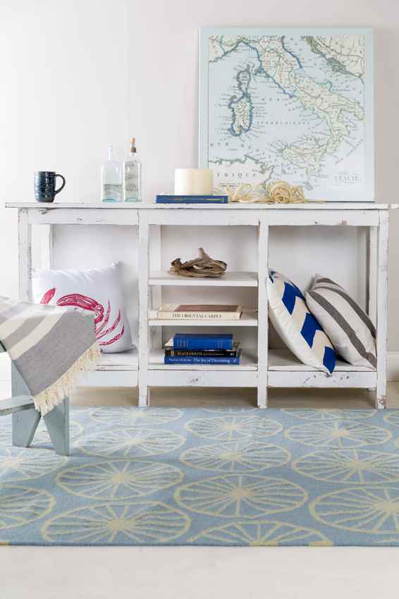 Belknap Coastal Bright Blue/Khaki Area Rug