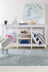 Belknap Coastal Bright Blue/Khaki Area Rug