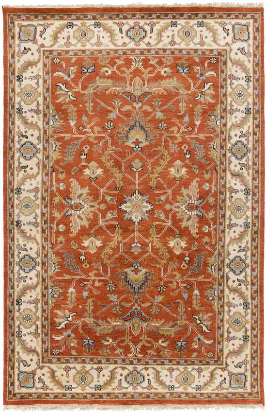 Grandview Traditional Burnt Orange Area Rug