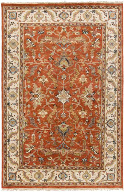 Grandview Traditional Burnt Orange Area Rug