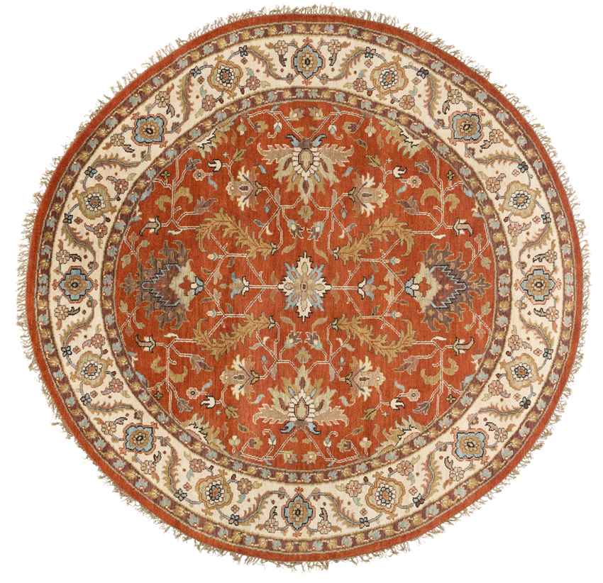 Grandview Traditional Burnt Orange Area Rug