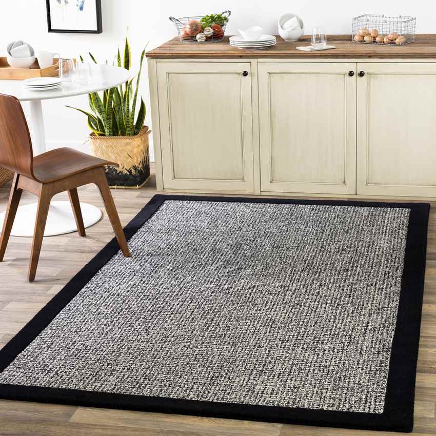 Earby Modern Black Area Rug