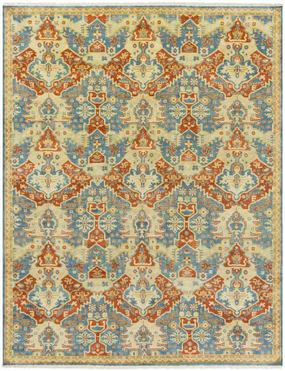 Luton Traditional Sky Blue Area Rug