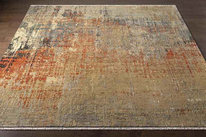 Mitcham Modern Burnt Orange Area Rug