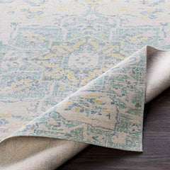 Wokingham Traditional Aqua/Bright Yellow Area Rug