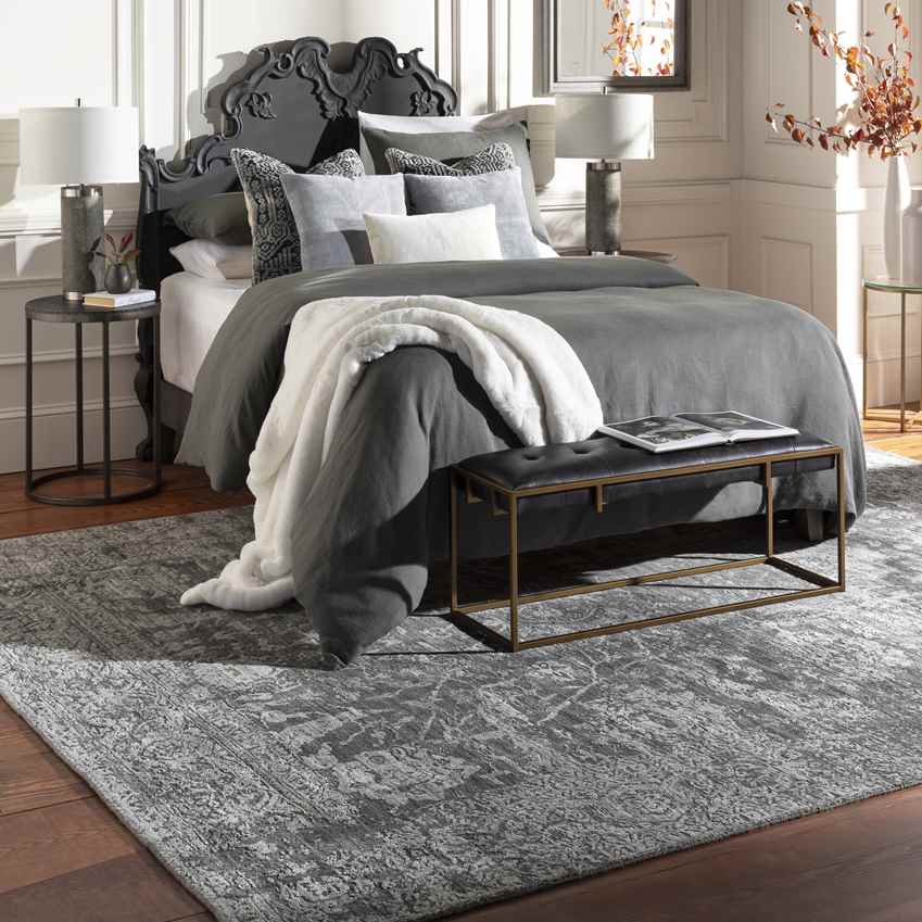 Sutton Traditional Charcoal Area Rug