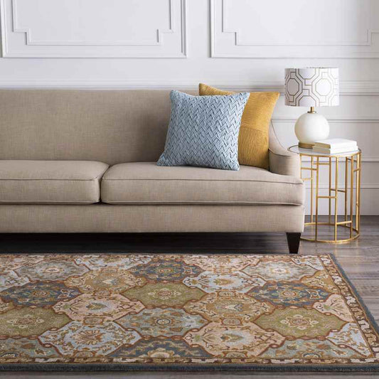 Hinton Traditional Dark Green Area Rug